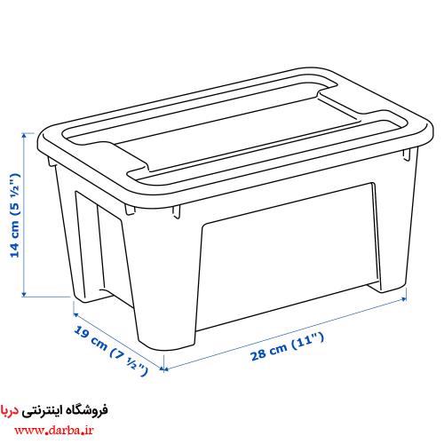 جعبه ذخیره ساز شفاف ایکیا مدل SAMLA فروشگاه دربا