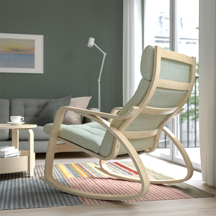 صندلی راحتی ایکیا مدل POÄNG رنگ قهوه ای /سبز فروشگاه دربا