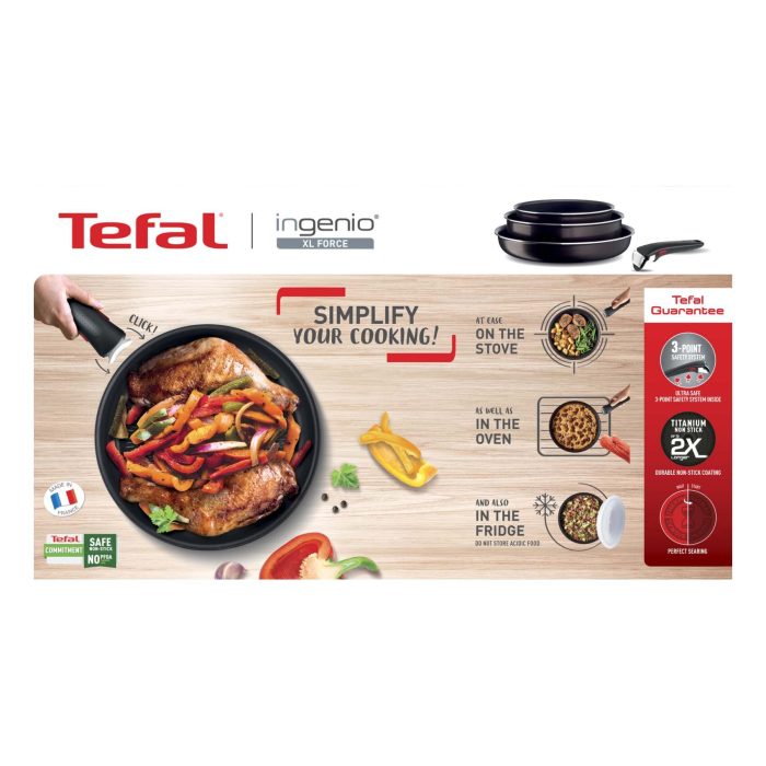 سرویس ۷ پارچه تابه و قابلمه برند تفال Tefal مدل Ingenio فروشگاه دربا